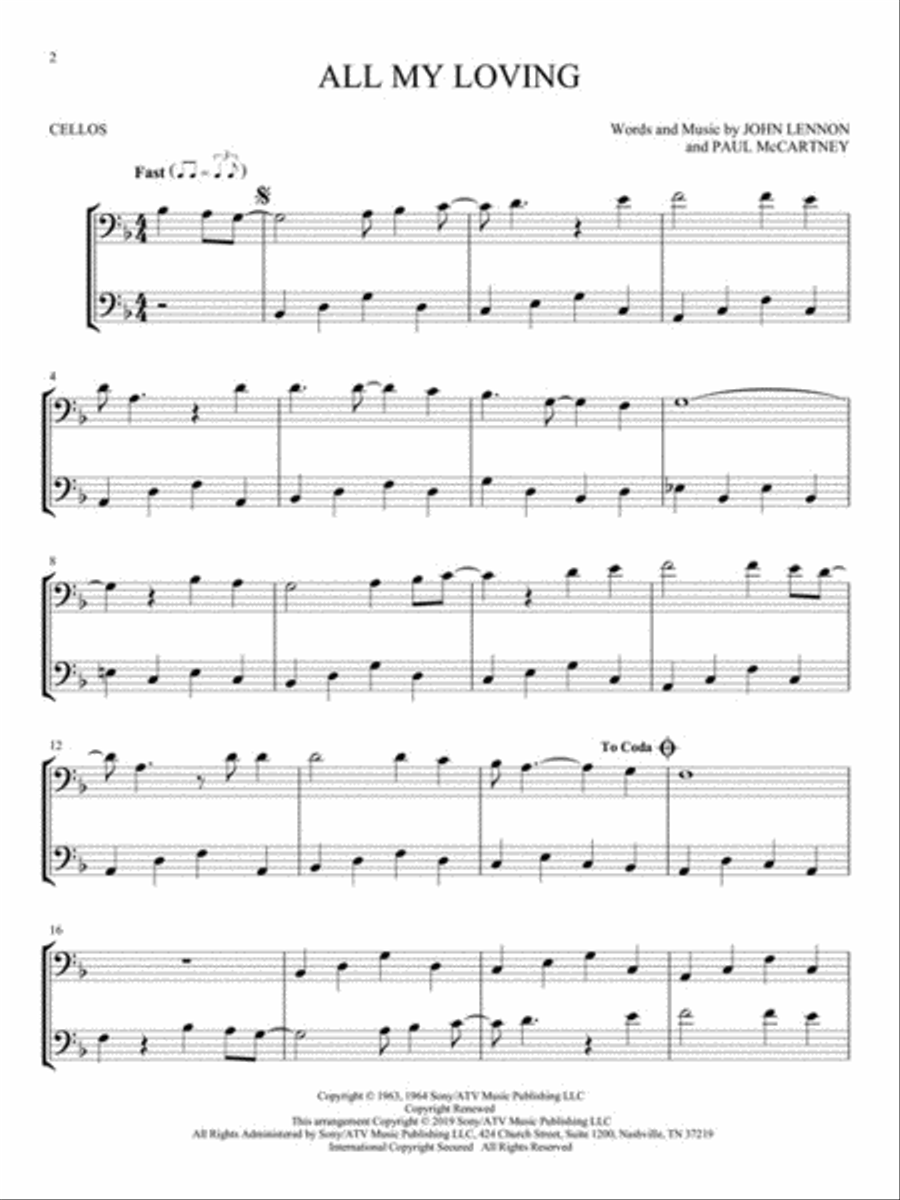 The Beatles for Two Cellos String Duet scores gallery preview page 3