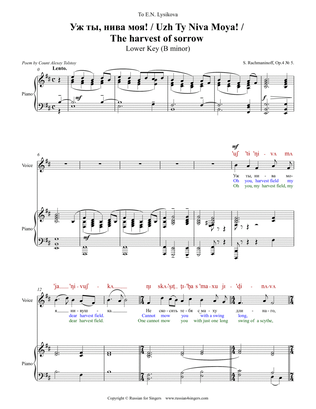 "Harvest of Sorrow" Op.4 N5 Lower key (B minor). DICTION SCORE with IPA and translation