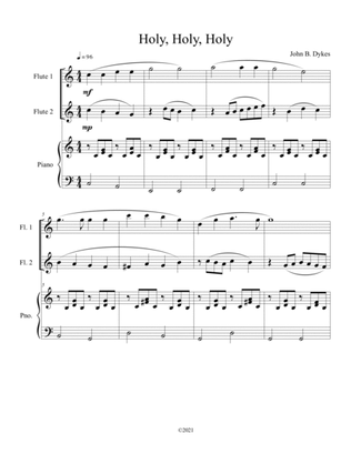 Book cover for Holy, Holy, Holy (flute duet) with optional piano accompaniment