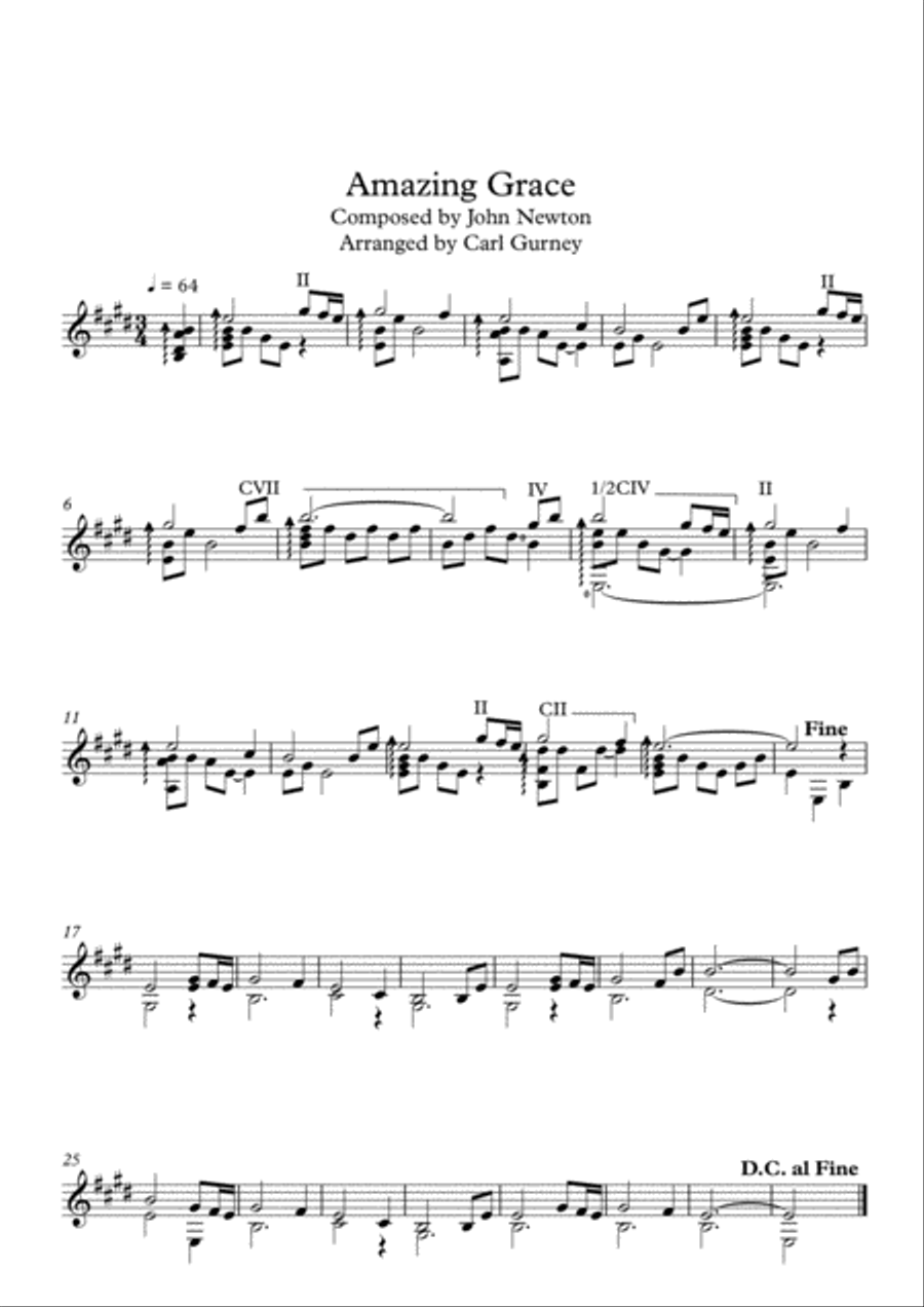 Amazing Grace Amazing Grace Acoustic Guitar scores gallery preview page 1