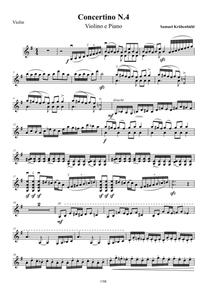 Violin Concertino N. 4 (violin part)