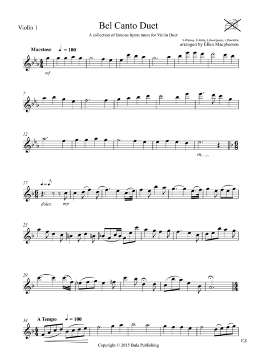 Bel Canto Violin Duet Bel Canto Violin Duet String Duet scores gallery preview page 1