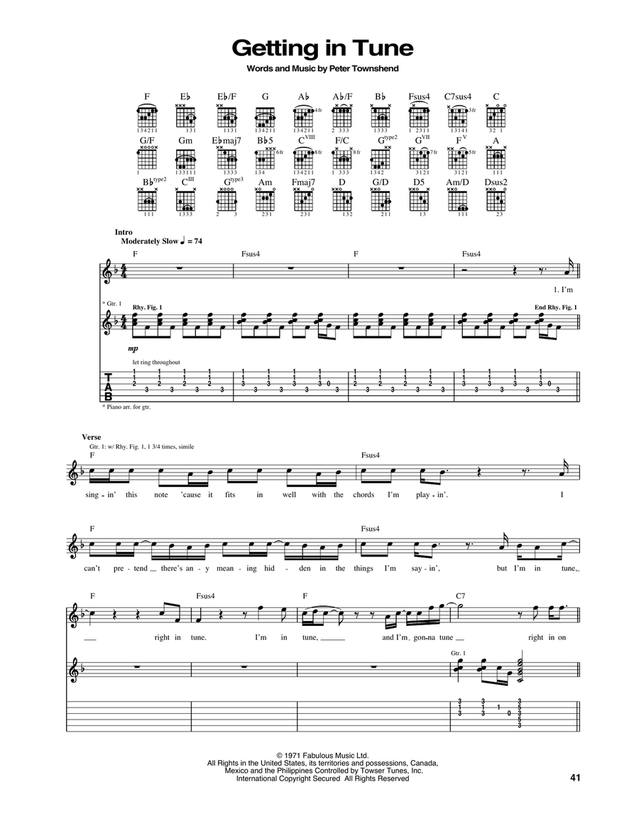 Getting In Tune Acoustic Guitar scores gallery preview page 1