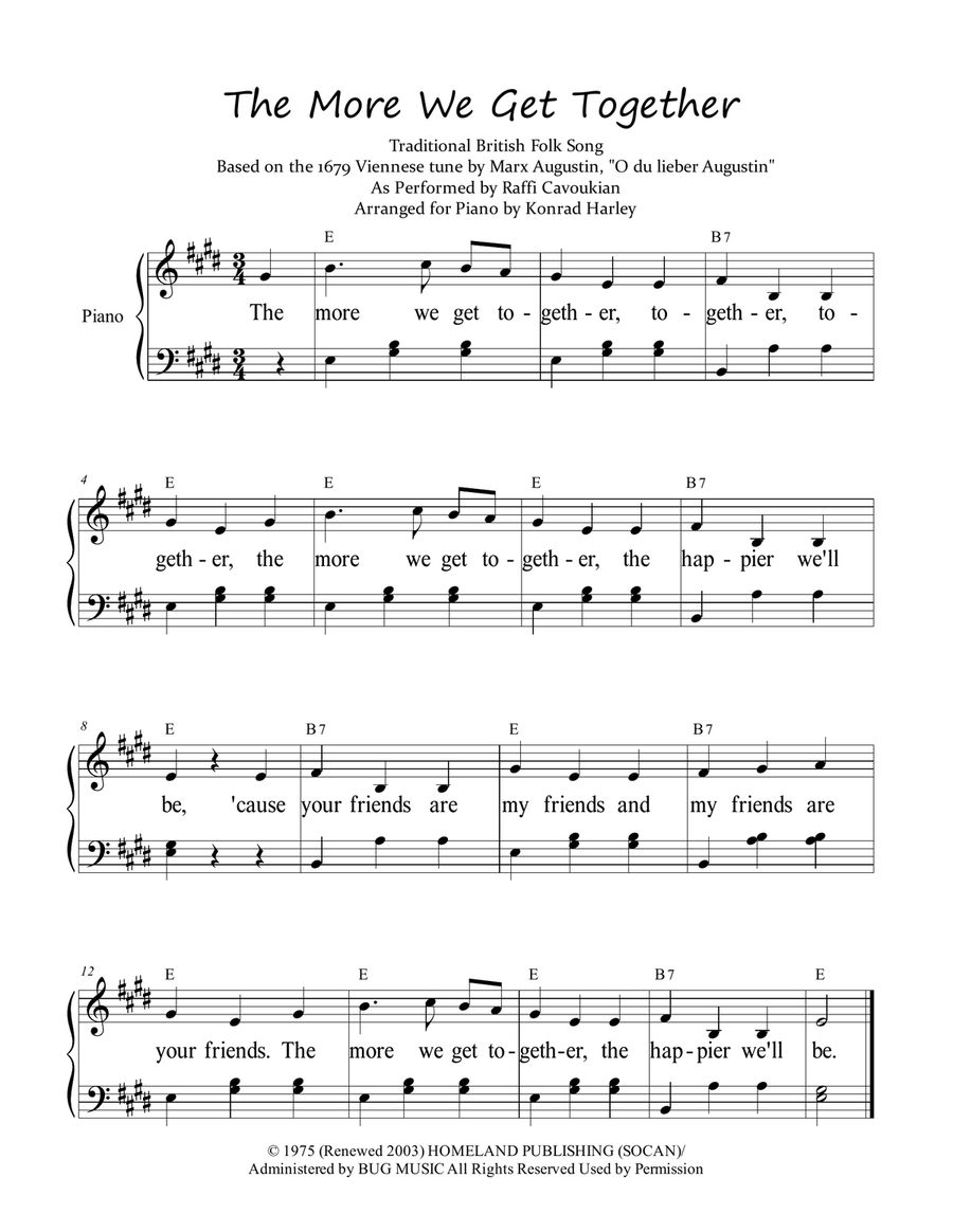 More We Get Together Piano, Vocal scores gallery preview page 1