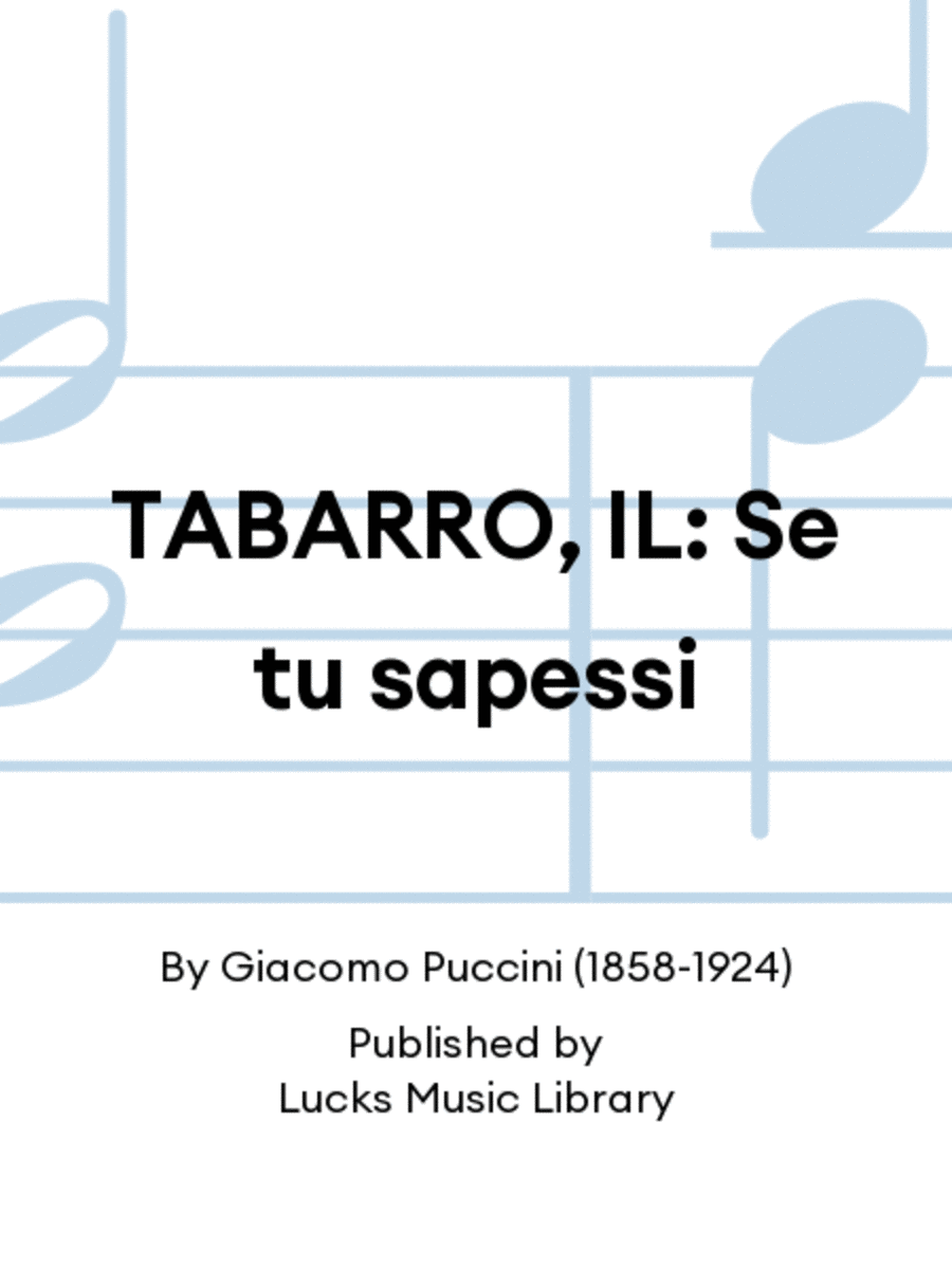 TABARRO, IL: Se tu sapessi