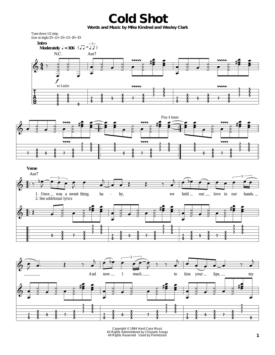 Cold Shot Acoustic Guitar scores gallery preview page 1