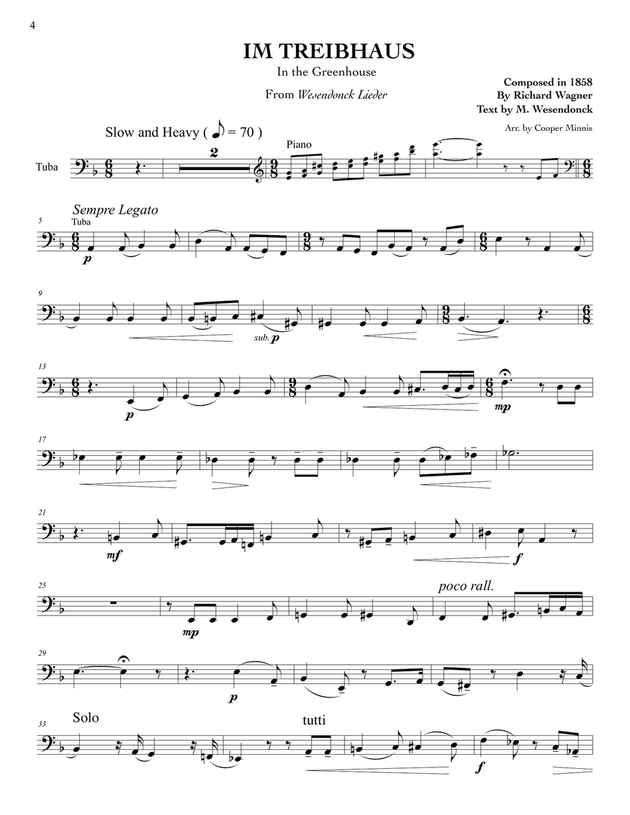 The Art of Melody: 13 Song Transcriptions for Tuba- Solo Parts Tuba scores gallery preview page 6
