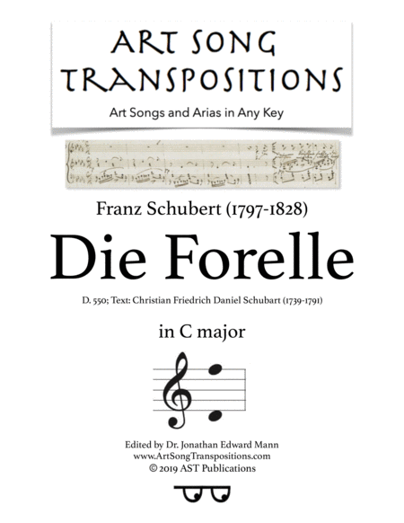 SCHUBERT: Die Forelle, D. 550 (transposed to C major)