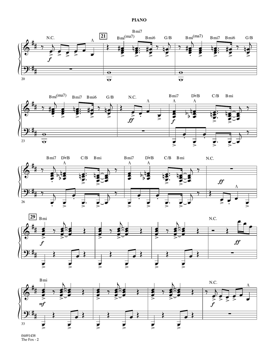The Fox (What Does the Fox Say?) (arr. Larry Moore) - Piano Orchestra scores gallery preview page 2