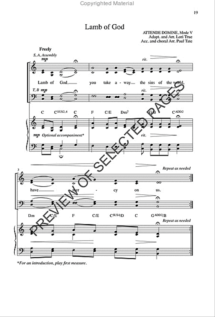 Mass of Mercy - Choral / Accompaniment edition 4-Part scores gallery preview page 11