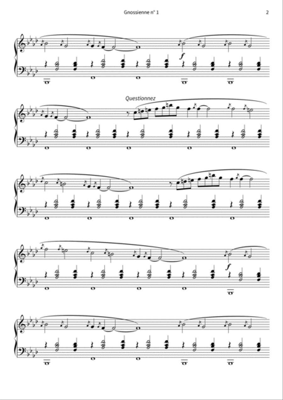 Gnossienne Nr. 1 Piano scores gallery preview page 4