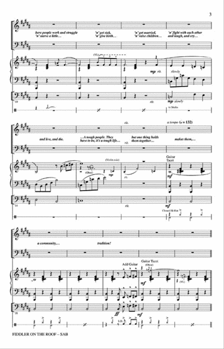 Fiddler on the Roof (Choral Medley) 3-Part scores gallery preview page 3