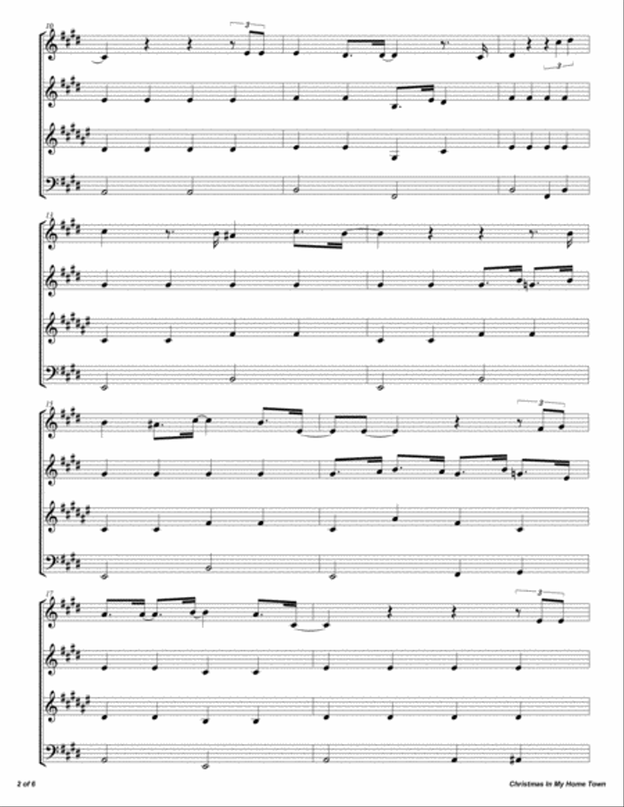 Christmas In My Home Town Woodwind Quartet scores gallery preview page 3
