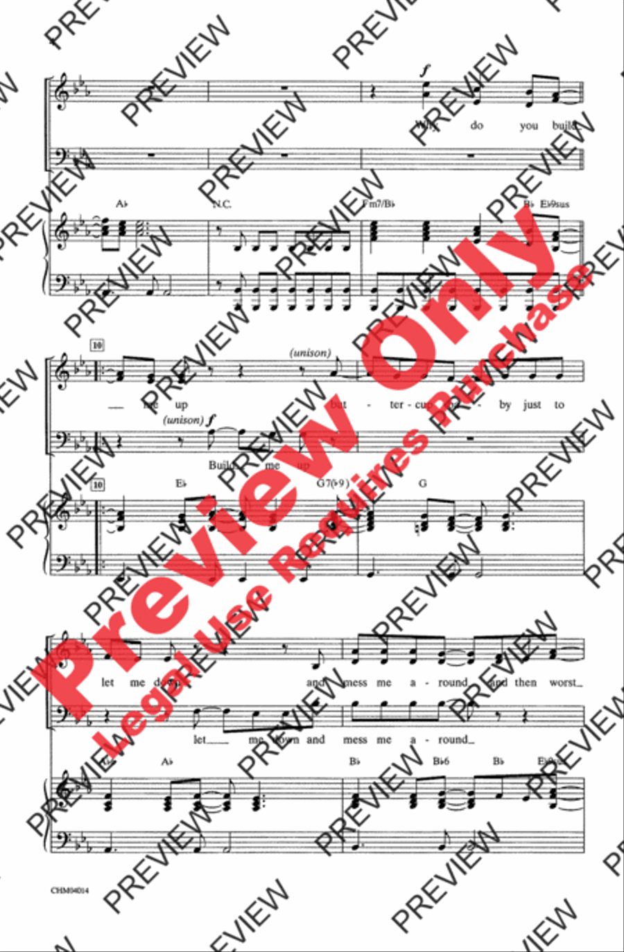 Build Me Up Buttercup 4-Part scores gallery preview page 3