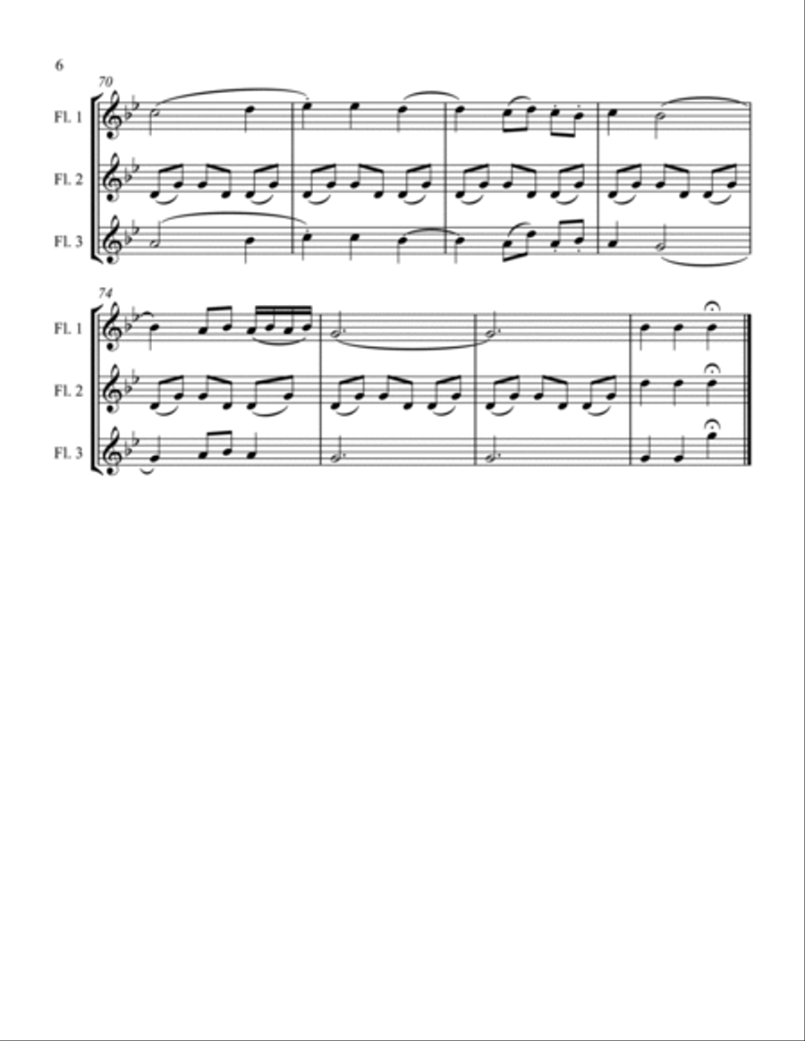 Two Selections from the Nutcracker for Flute Trio Flute Trio scores gallery preview page 5