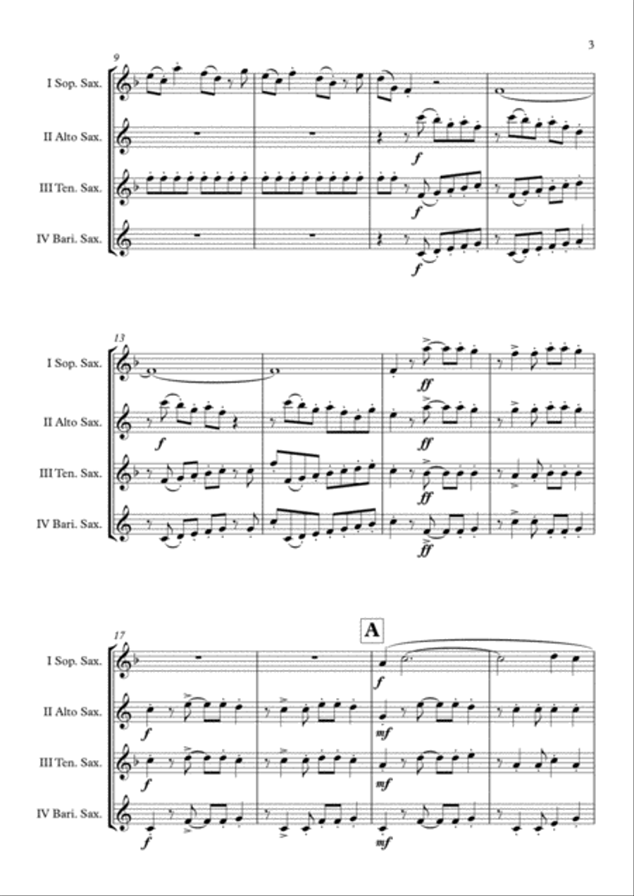 The Magnificent Seven The Magnificent Seven Saxophone Quartet scores gallery preview page 4