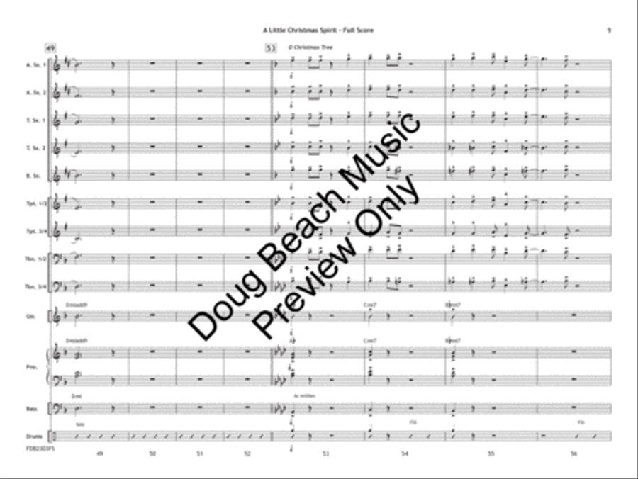 A Little Christmas Spirit (Score) Jazz Ensemble scores gallery preview page 10