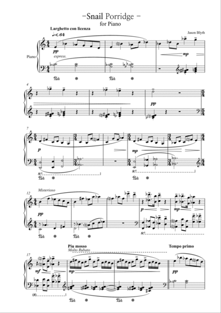 Snail Porridge Piano Solo scores gallery preview page 2