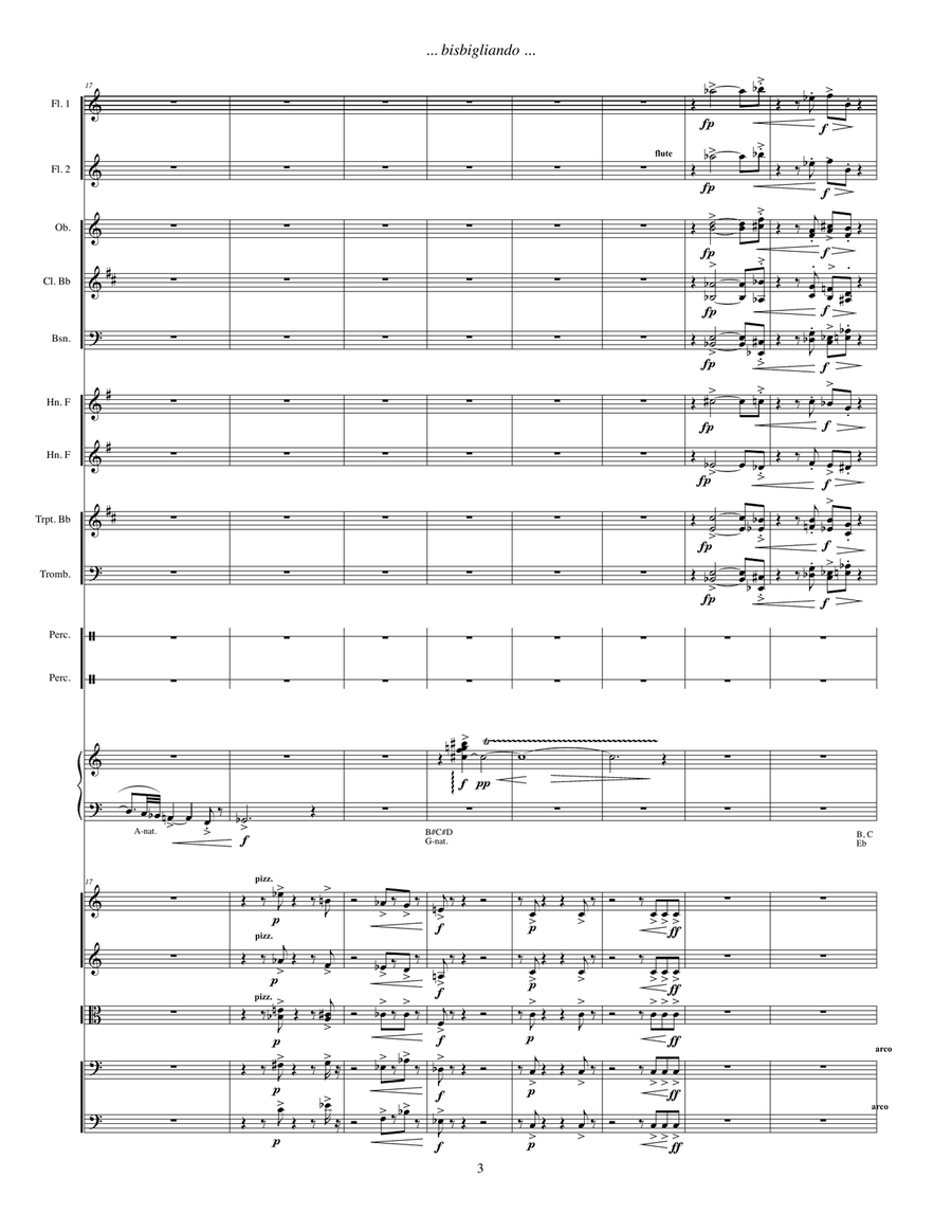 ... bisbigliando ... (2009) for harp solo and orchestra Small Ensemble scores gallery preview page 5