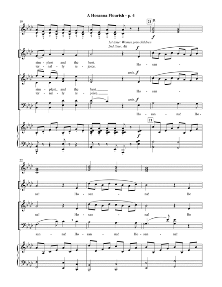 A Hosanna Flourish Handbells (Digital only) 4-Part scores gallery preview page 5