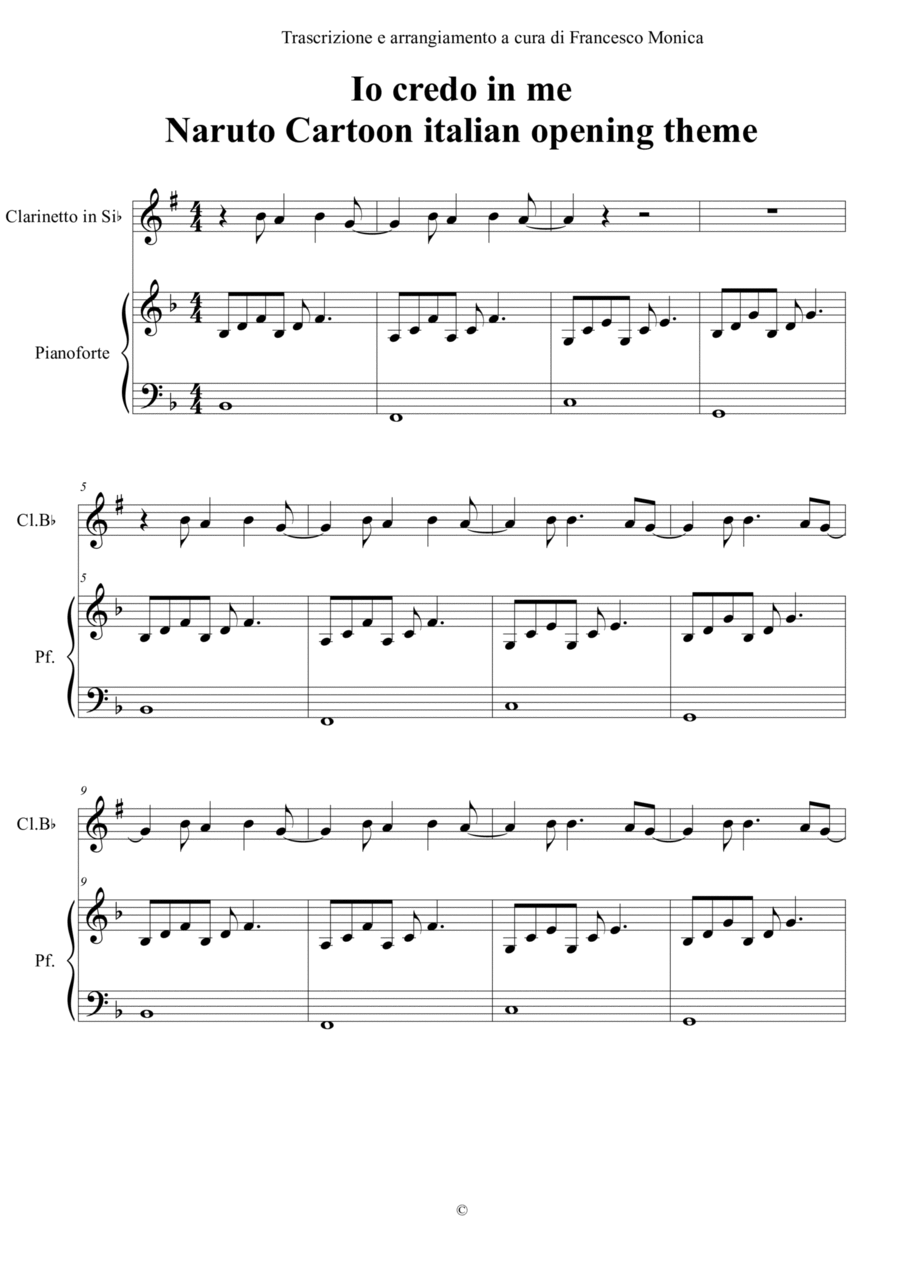Naruto Opening Theme Small Ensemble scores gallery preview page 1