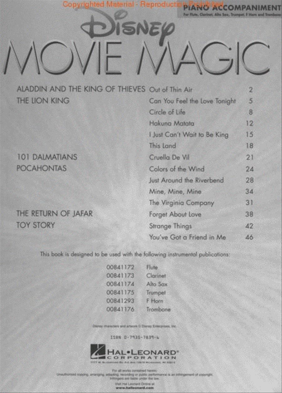 Disney Movie Magic Piano Accompaniment scores gallery preview page 2
