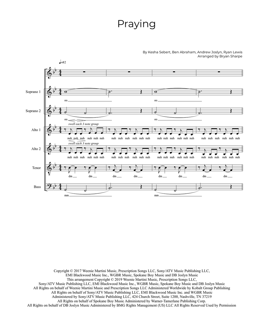 Praying 4-Part scores gallery preview page 1
