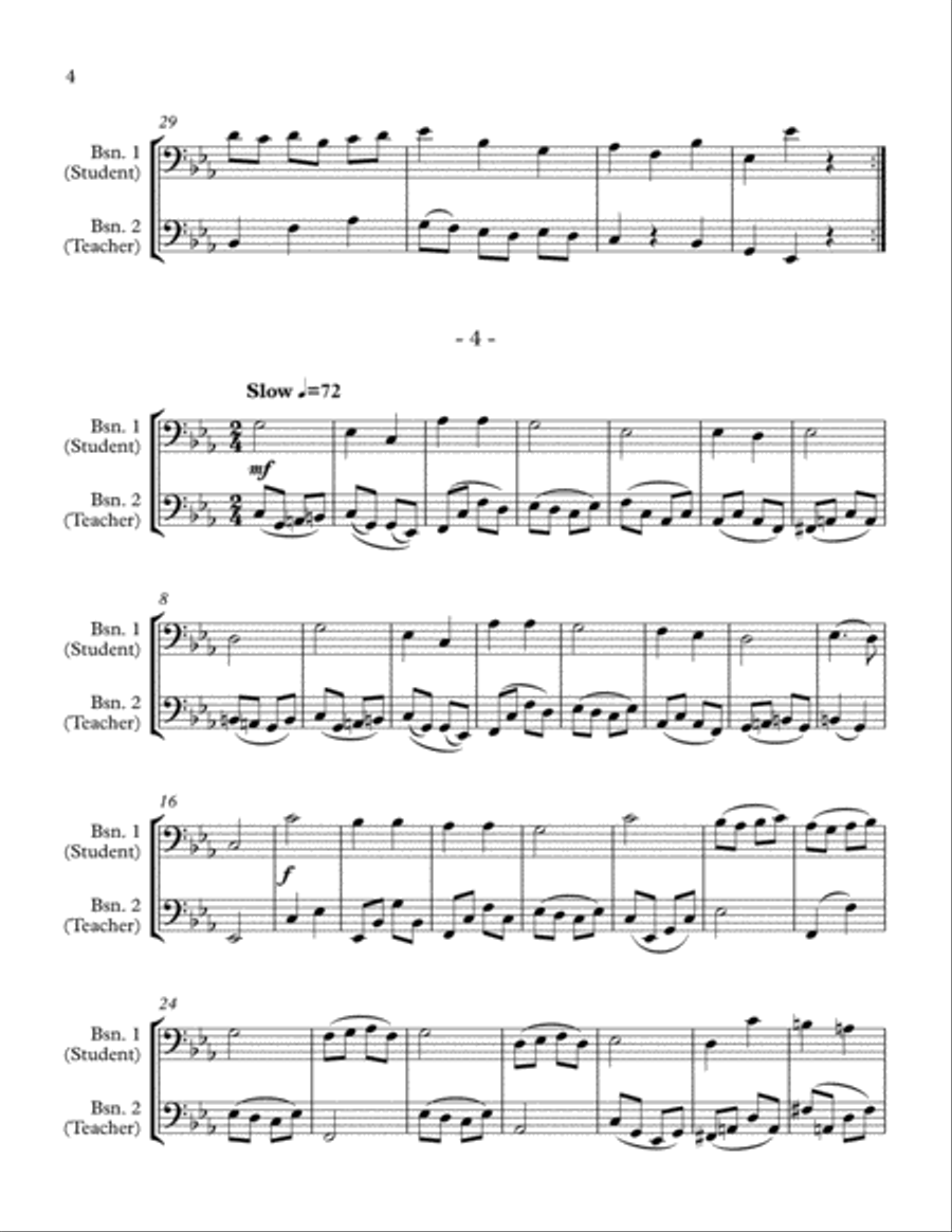 10 Little Duets for Teacher and Student (2 Bassoons) Woodwind Duet scores gallery preview page 4