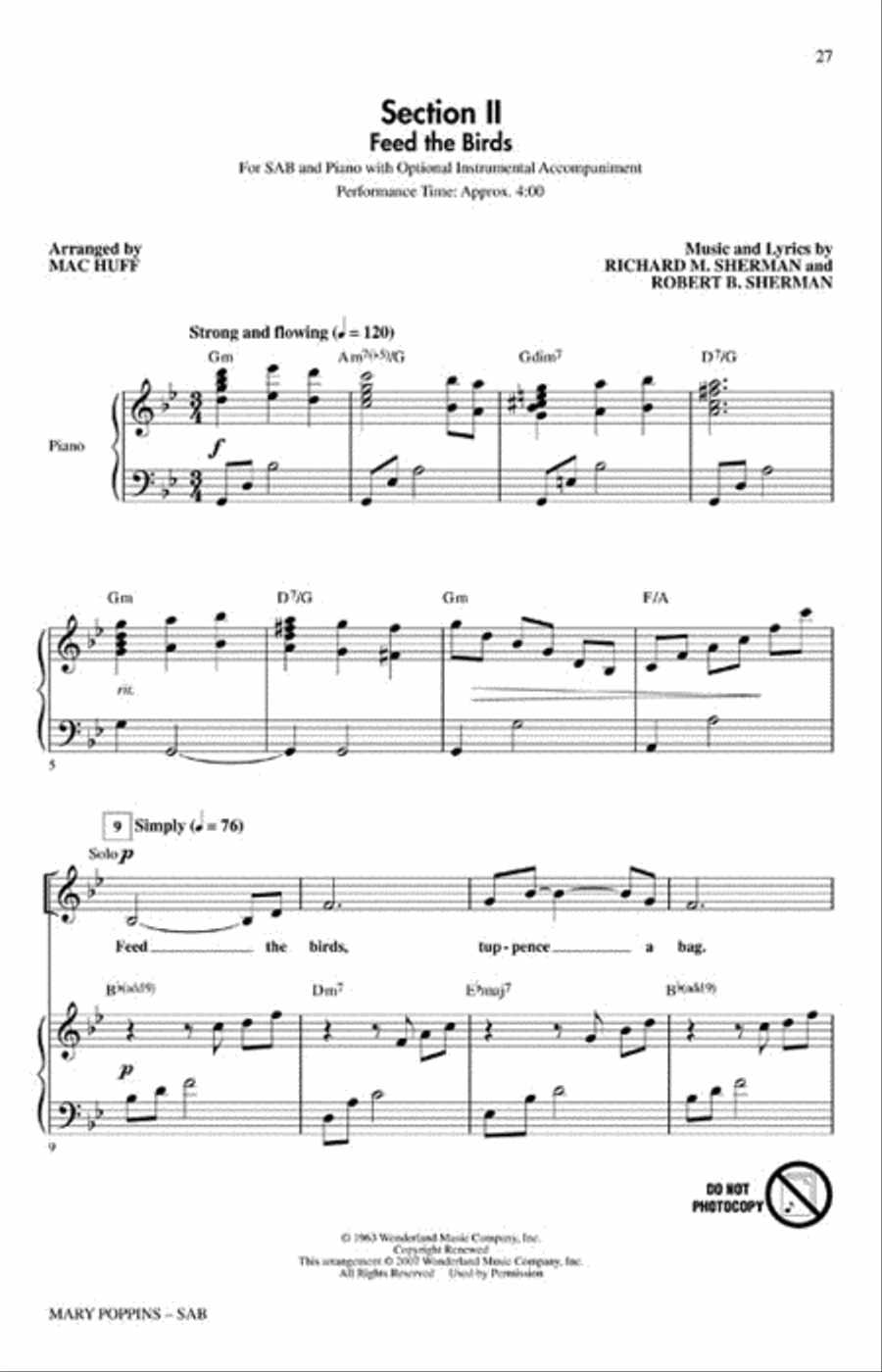 Mary Poppins: The Musical 3-Part scores gallery preview page 3