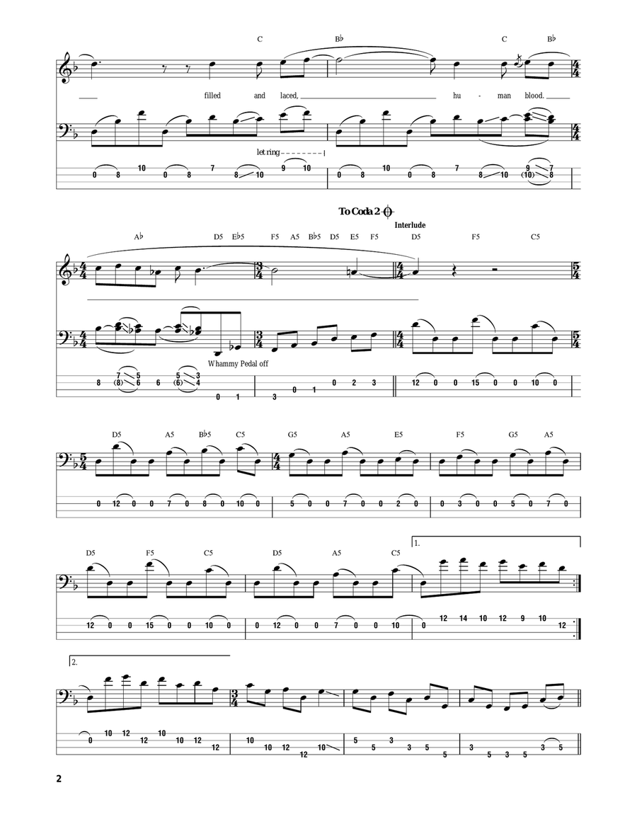 Ghost Of Karelia Bass Guitar Tablature scores gallery preview page 2