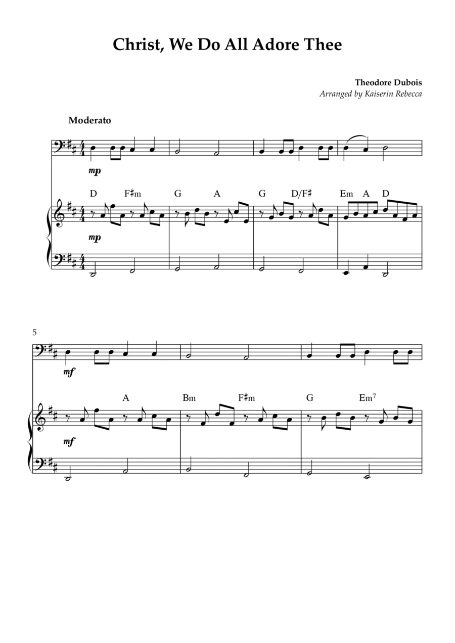 Christ, We Do All Adore Thee Piano scores gallery preview page 1