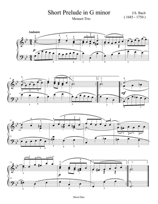Bach Short Prelude in G minor Menuet-Trio