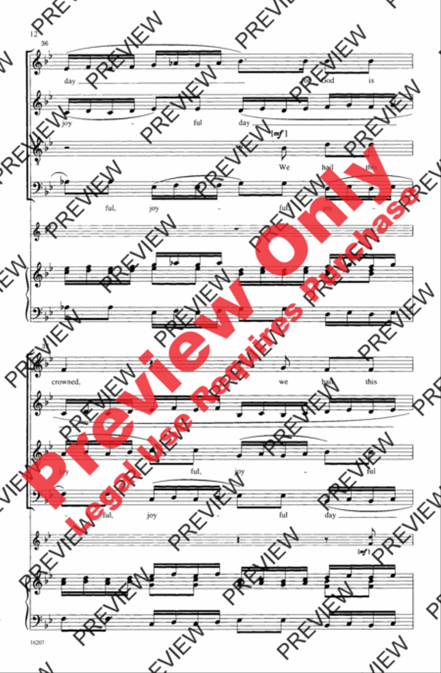 Awake the Trumpet's Lofty Sound 4-Part scores gallery preview page 12