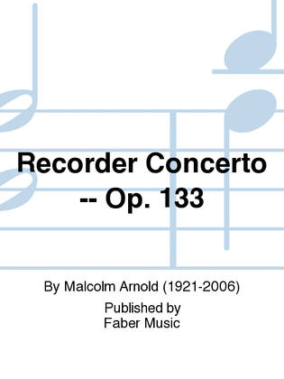 Book cover for Recorder Concerto -- Op. 133