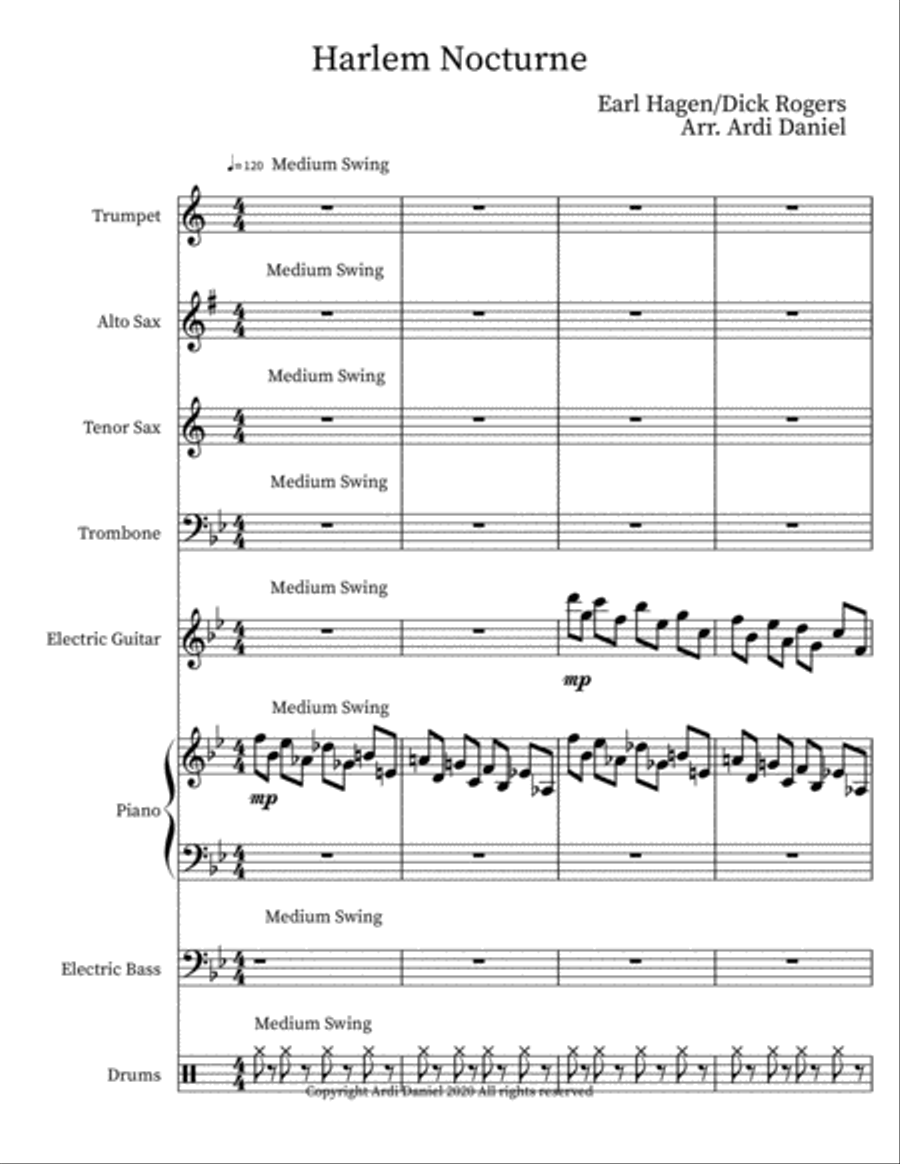 Harlem Nocturne Harlem Nocturne Small Ensemble scores gallery preview page 1