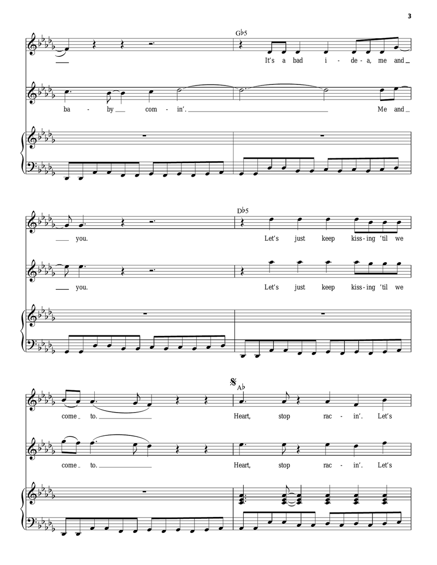 Bad Idea (from Waitress The Musical) Voice scores gallery preview page 3
