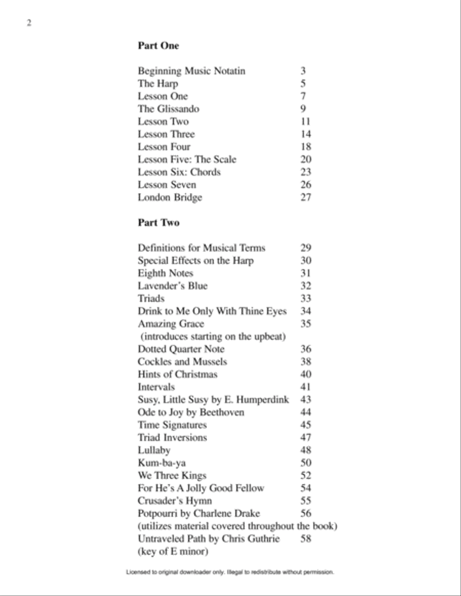 The Complete Method for Small Harp Harp scores gallery preview page 3