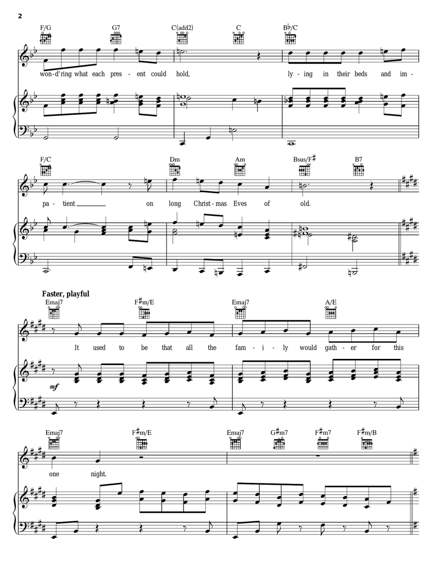 An Old Fashioned Christmas Piano, Vocal, Guitar scores gallery preview page 2