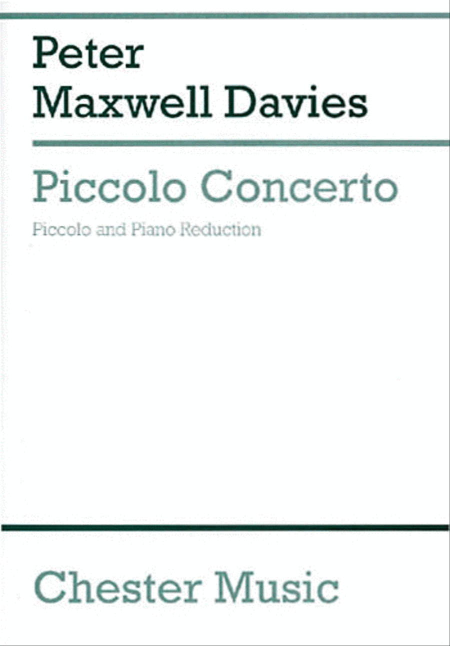 Peter Maxwell Davies: Piccolo Concerto Piccolo scores gallery preview page 1