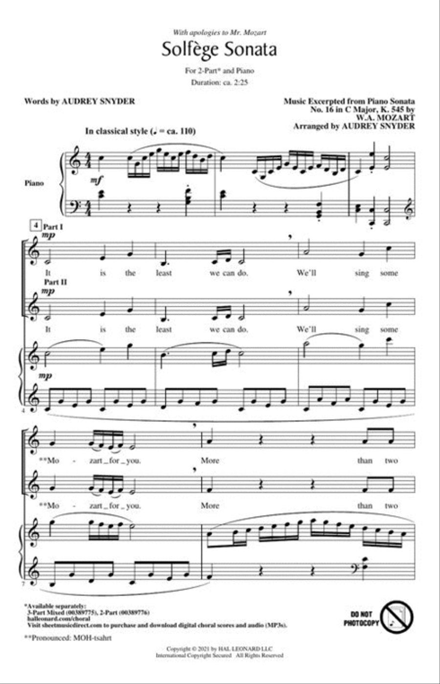 Solfege Sonata 2-Part scores gallery preview page 4