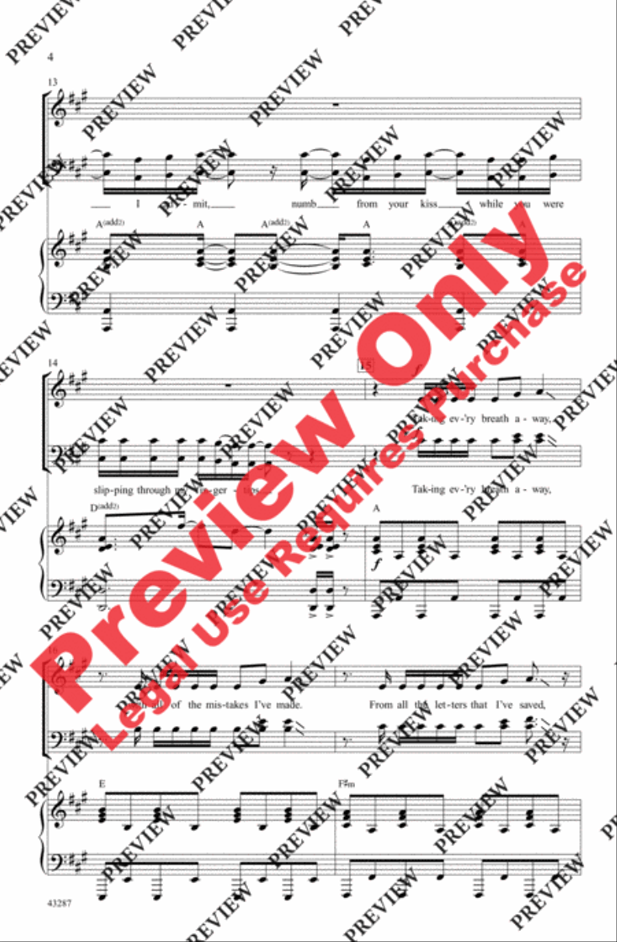 Everything I Didn't Say 4-Part scores gallery preview page 4