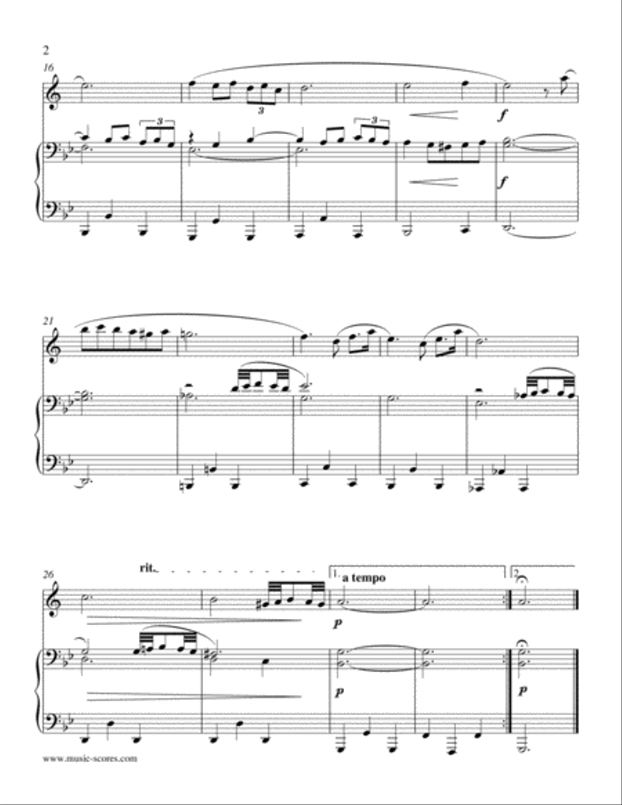 Albinoni Adagio - Bass Clarinet and Piano Bass Clarinet scores gallery preview page 2