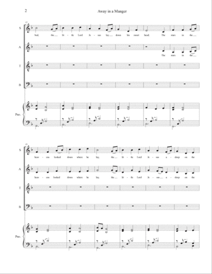 Away in a Manger Away in a Manger Voice scores gallery preview page 2