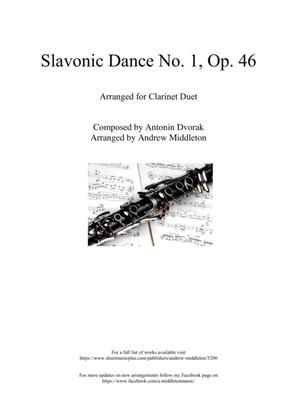 Slavonic Dance No. 1 Op. 46 arranged for Clarinet Duet