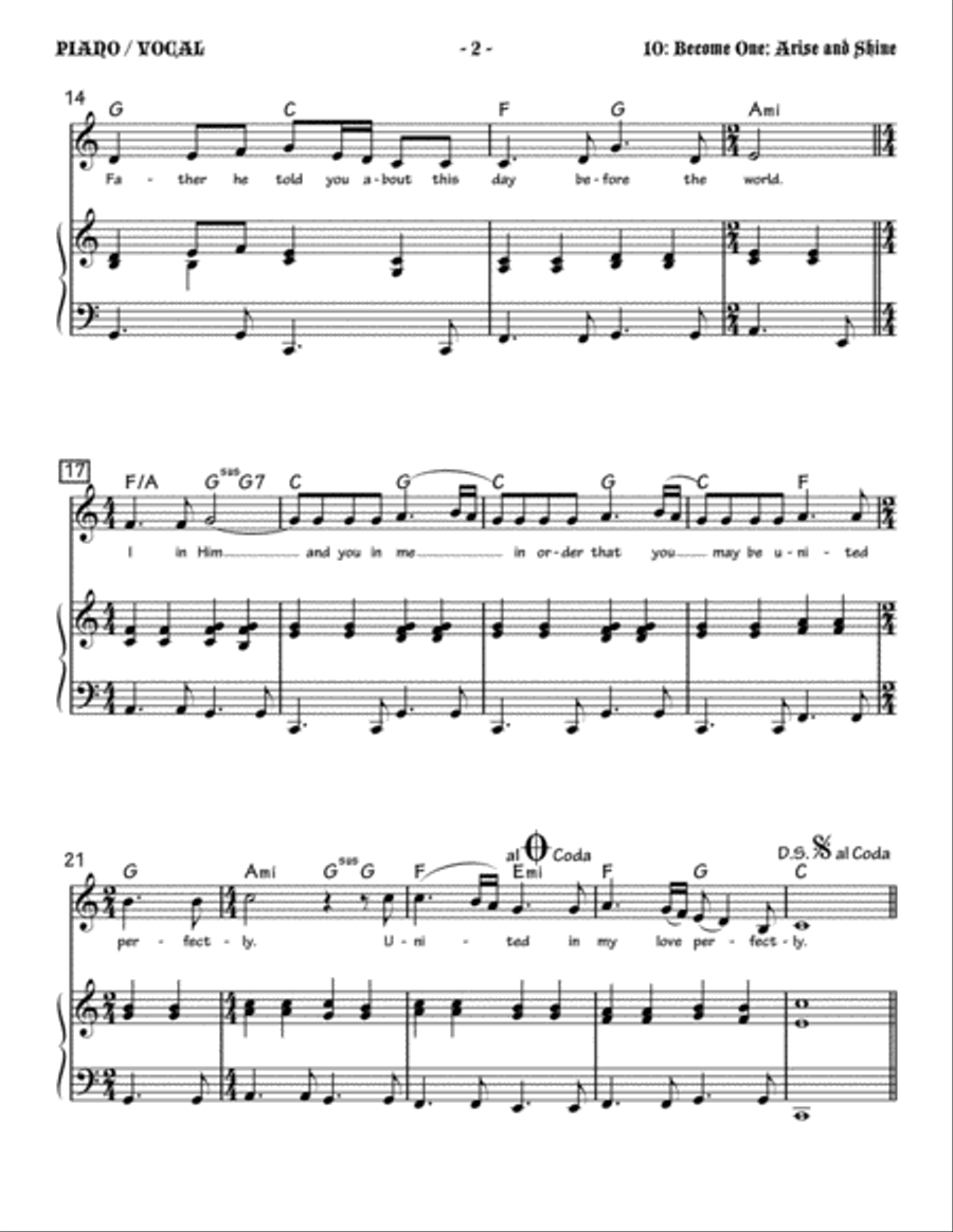 Become One/Arise and Shine Small Ensemble scores gallery preview page 2