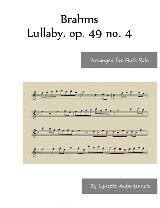 Book cover for Lullaby, op. 49 no. 4 - Flute Solo