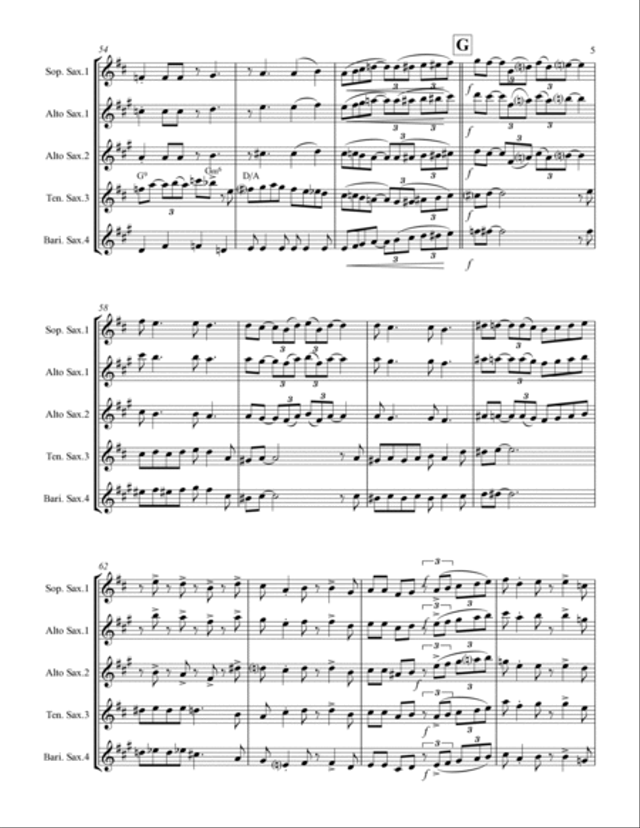 Sentimental Journey Saxophone Quartet scores gallery preview page 6