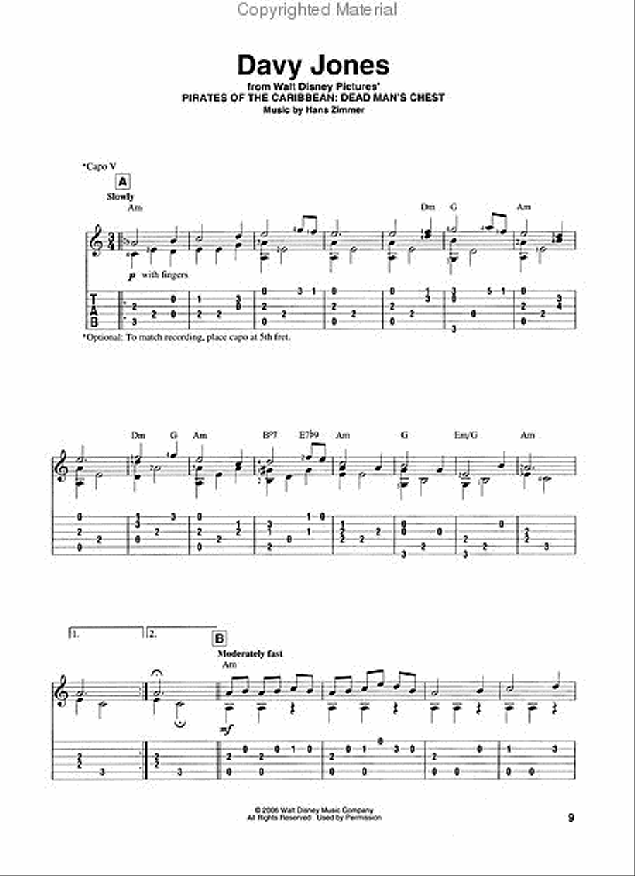 Pirates of the Caribbean Guitar Tablature scores gallery preview page 3