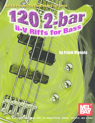 Book cover for 120 2-bar ii-V Riffs for Bass