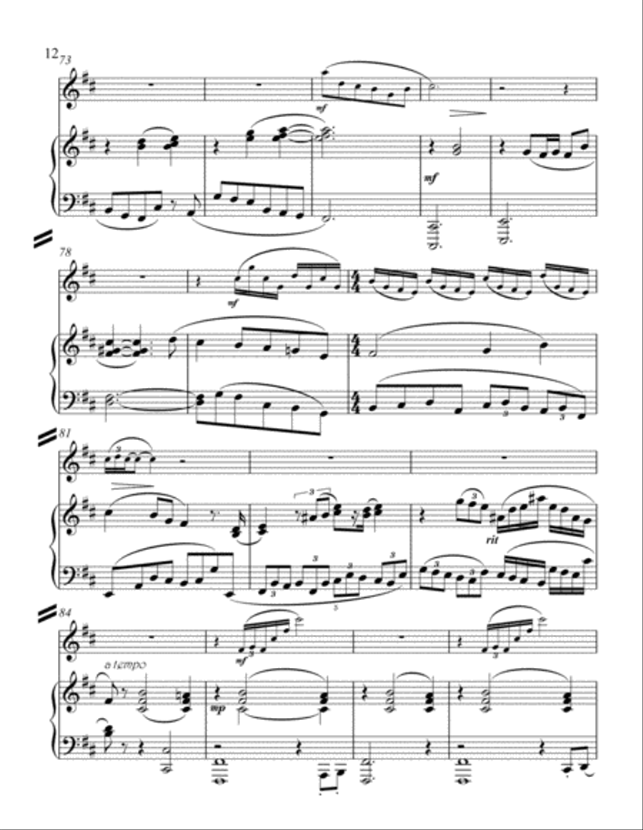 Sonatina Op. 11 soprano saxophone and piano second movement. Soprano Saxophone scores gallery preview page 5